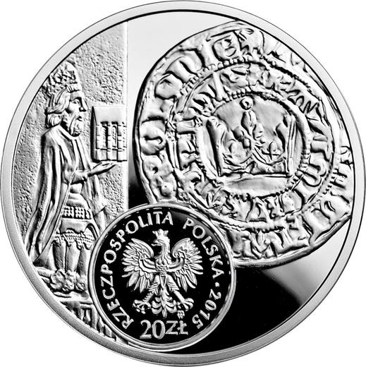 Awers monety - 20 złotych 2015 MW "Grosz Kazimierza Wielkiego" - cena srebrnej monety - Polska, III RP po denominacji