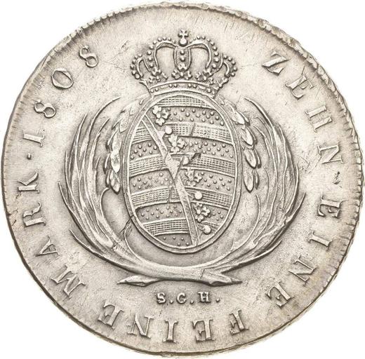 Реверс монеты - Талер 1808 года S.G.H. - цена серебряной монеты - Саксония-Альбертина, Фридрих Август I