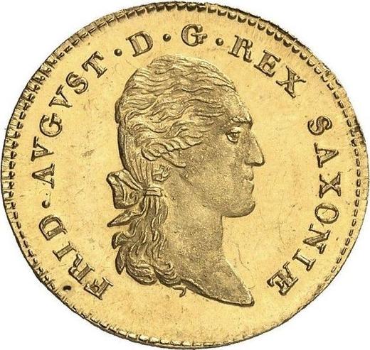 Аверс монеты - Дукат 1818 года I.G.S. - цена золотой монеты - Саксония-Альбертина, Фридрих Август I