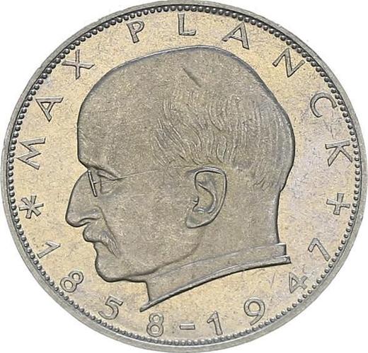Аверс монеты - 2 марки 1969 года J "Планк" - цена  монеты - Германия, ФРГ