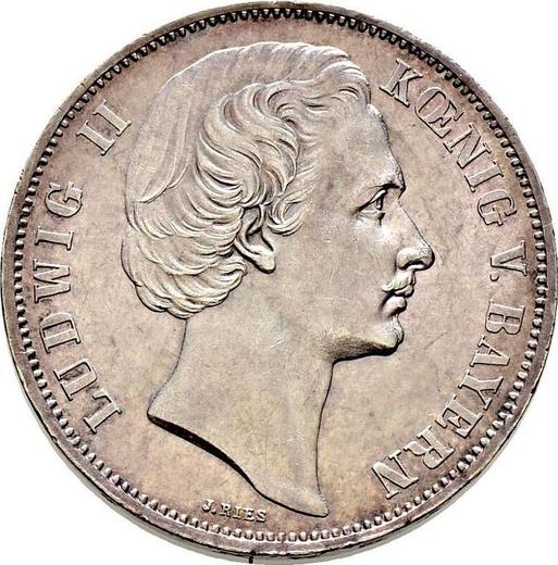 Аверс монеты - Талер 1871 года - цена серебряной монеты - Бавария, Людвиг II