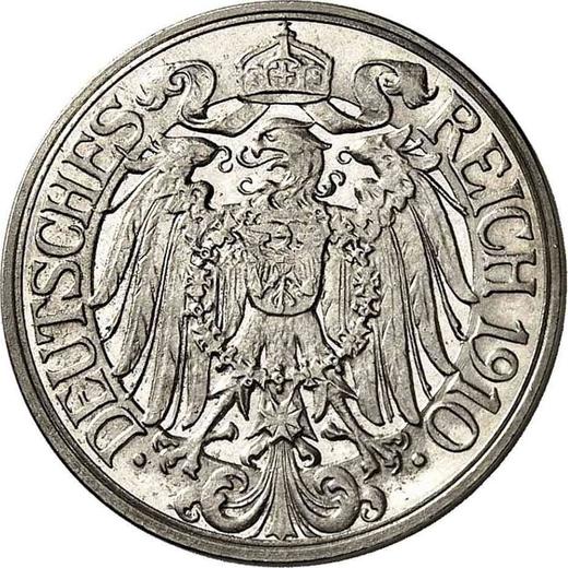 Reverse 25 Pfennig 1910 G "Type 1909-1912" -  Coin Value - Germany, German Empire