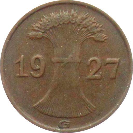 Rewers monety - 1 reichspfennig 1927 G - cena  monety - Niemcy, Republika Weimarska