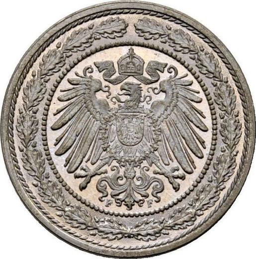 Reverso 20 Pfennige 1892 F "Tipo 1890-1892" - valor de la moneda  - Alemania, Imperio alemán