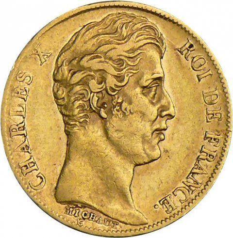 Obverse 20 Francs 1829 A "Type 1825-1830" Paris - France, Charles X