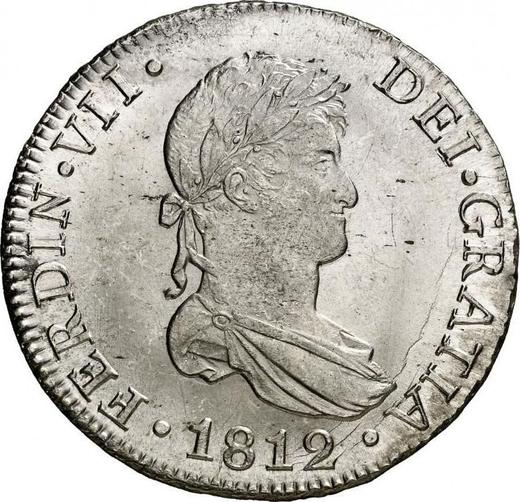 Аверс монеты - 8 реалов 1812 года c CJ "Тип 1809-1830" - цена серебряной монеты - Испания, Фердинанд VII