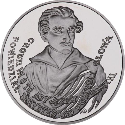 Reverso 10 eslotis 1999 MW ET "150 aniversario de la muerte de Juliusz Słowacki" - valor de la moneda de plata - Polonia, República moderna