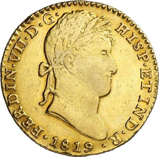 Аверс монеты - 2 эскудо 1819 года S CJ - цена золотой монеты - Испания, Фердинанд VII