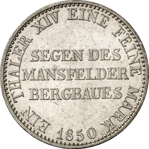 Reverso Tálero 1850 A "Minero" - valor de la moneda de plata - Prusia, Federico Guillermo IV
