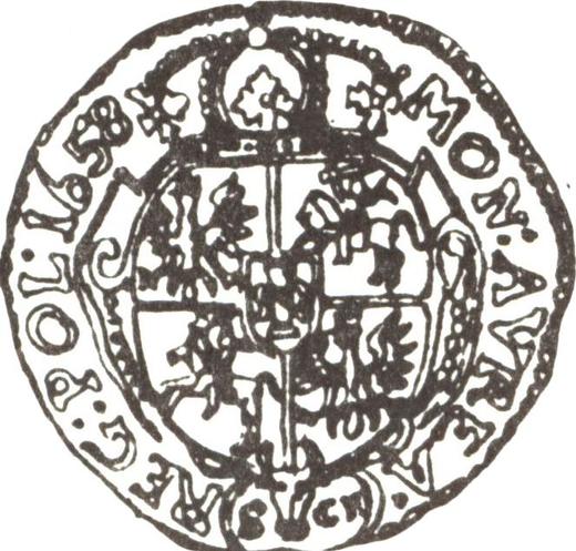 Реверс монеты - 2 дуката 1658 года IT SCH "Тип 1655-1658" - цена золотой монеты - Польша, Ян II Казимир