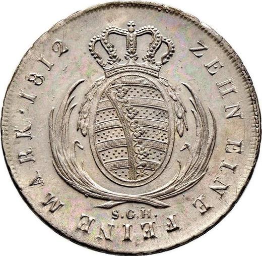 Reverso Tálero 1812 S.G.H. - valor de la moneda de plata - Sajonia, Federico Augusto I