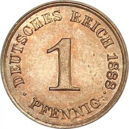 Аверс монеты - 1 пфенниг 1888 года J "Тип 1873-1889" - цена  монеты - Германия, Германская Империя