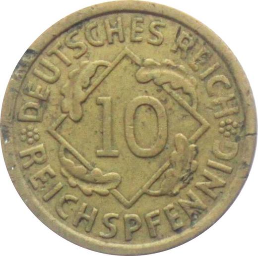 Аверс монеты - 10 рейхспфеннигов 1934 года A - цена  монеты - Германия, Bеймарская республика