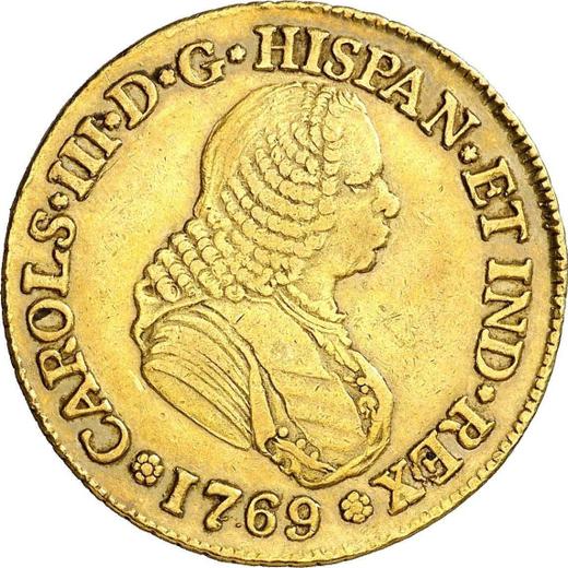 Аверс монеты - 4 эскудо 1769 года PN J "Тип 1760-1769" - цена золотой монеты - Колумбия, Карл III