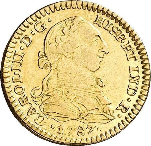 Аверс монеты - 1 эскудо 1787 года Mo FM - цена золотой монеты - Мексика, Карл III