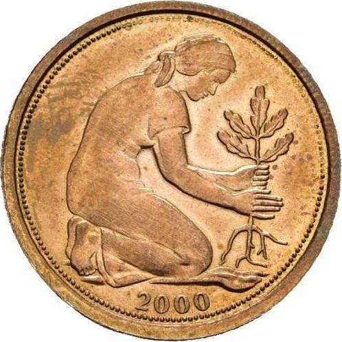 Rewers monety - 50 fenigów 2000 Mosiądz Rewers po obu stronach - cena  monety - Niemcy, RFN