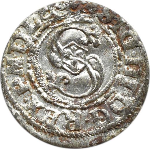 Аверс монеты - Шеляг без года (1587-1632) "Рига" - цена серебряной монеты - Польша, Сигизмунд III Ваза