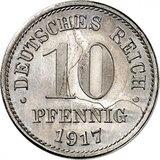 Anverso 10 Pfennige 1917 E "Tipo 1916-1922" - valor de la moneda  - Alemania, Imperio alemán