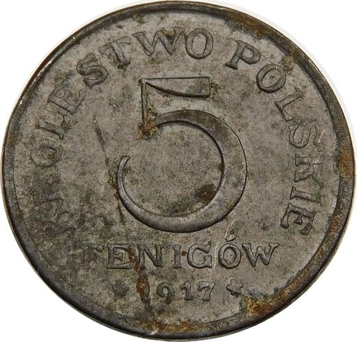 Реверс монеты - 5 пфеннигов 1917 года FF - цена  монеты - Польша, Королевство Польское