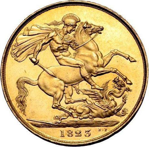 Reverso 2 libras 1823 BP - valor de la moneda de oro - Gran Bretaña, Jorge IV