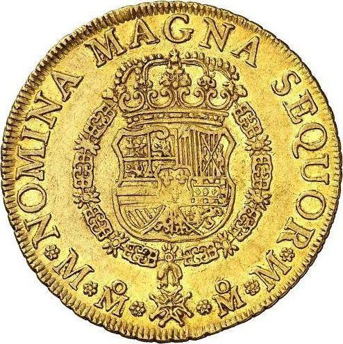 Реверс монеты - 8 эскудо 1755 года Mo MM - цена золотой монеты - Мексика, Фердинанд VI