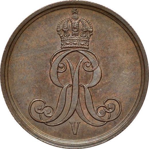 Anverso 1 Pfennig 1864 B - valor de la moneda  - Hannover, Jorge V
