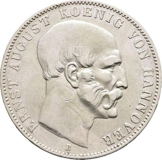 Аверс монеты - Талер 1849 года B "Тип 1848-1851" HARZ-SEGEN - цена серебряной монеты - Ганновер, Эрнст Август