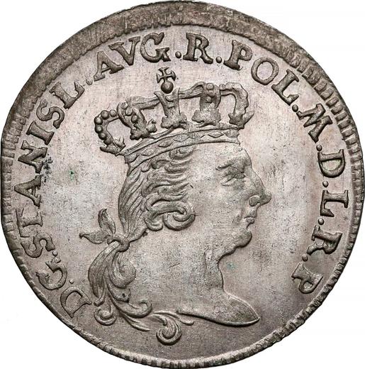 Аверс монеты - Шестак (6 грошей) 1765 года SB "Торуньский" - цена серебряной монеты - Польша, Станислав II Август