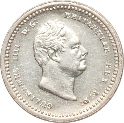 Аверс монеты - 2 пенса 1837 года "Монди" - цена серебряной монеты - Великобритания, Вильгельм IV