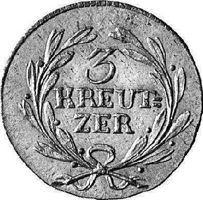 Rewers monety - 3 krajcary 1816 - cena srebrnej monety - Badenia, Karol Ludwik