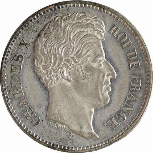 Аверс монеты - 40 франков 1824 года A "Тип 1824-1830" Париж Односторонний оттиск - цена  монеты - Франция, Карл X