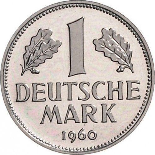 Obverse 1 Mark 1960 G -  Coin Value - Germany, FRG
