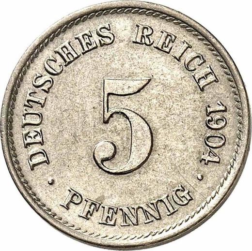Obverse 5 Pfennig 1904 G "Type 1890-1915" -  Coin Value - Germany, German Empire