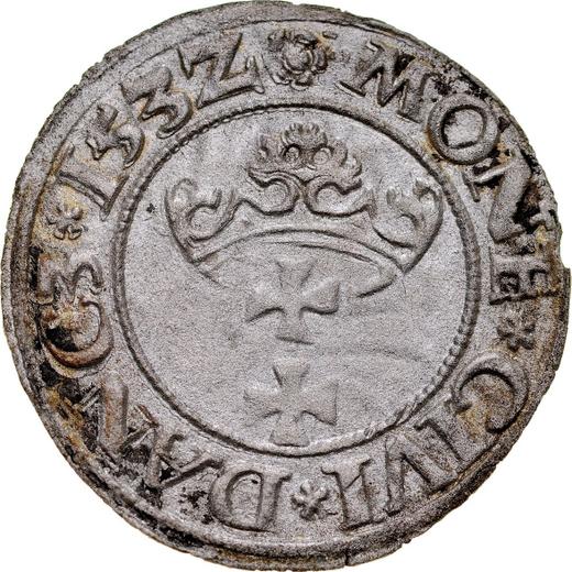 Аверс монеты - Шеляг 1532 года "Гданьск" - цена серебряной монеты - Польша, Сигизмунд I Старый