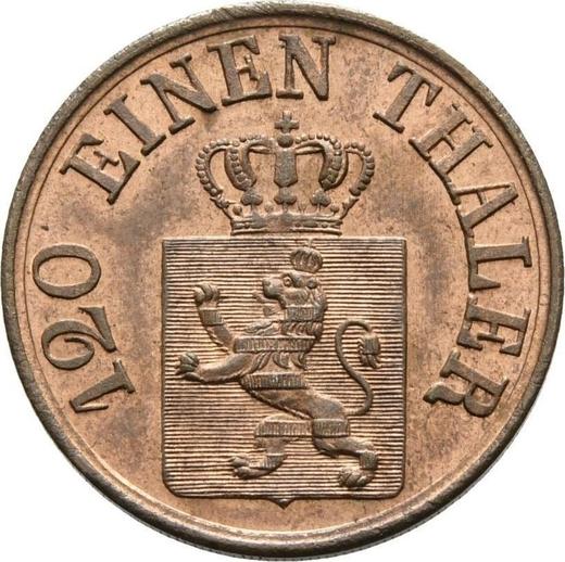 Аверс монеты - 3 геллера 1858 года - цена  монеты - Гессен-Кассель, Фридрих Вильгельм I
