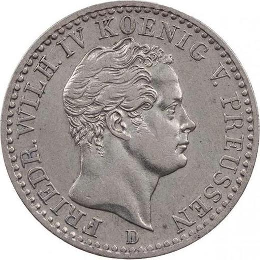 Аверс монеты - 1/6 талера 1842 года D - цена серебряной монеты - Пруссия, Фридрих Вильгельм IV
