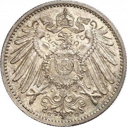 Rewers monety - 1 marka 1909 G "Typ 1891-1916" - cena srebrnej monety - Niemcy, Cesarstwo Niemieckie