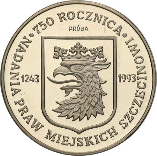 Reverso Pruebas 200000 eslotis 1993 MW "750 años de Szczecin" Níquel - valor de la moneda  - Polonia, República moderna