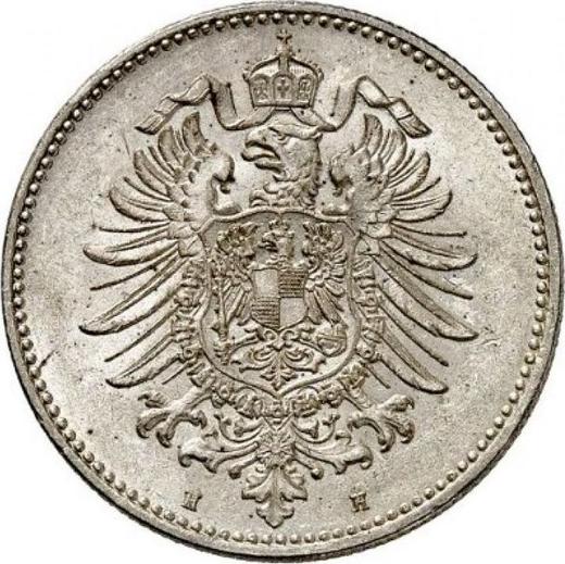 Rewers monety - 1 marka 1881 H "Typ 1873-1887" - cena srebrnej monety - Niemcy, Cesarstwo Niemieckie