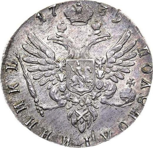 Реверс монеты - Полуполтинник 1739 года Новодел - цена серебряной монеты - Россия, Анна Иоанновна