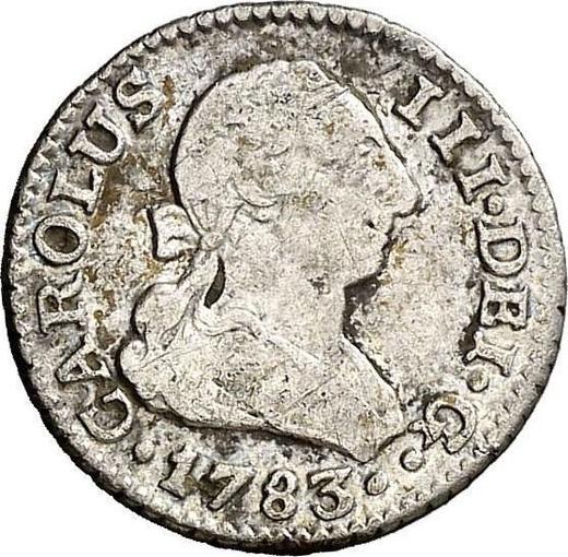Аверс монеты - 1/2 реала 1783 года S CF - цена серебряной монеты - Испания, Карл III