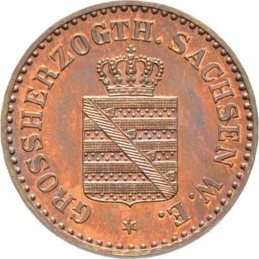 Аверс монеты - 1 пфенниг 1865 года A - цена  монеты - Саксен-Веймар-Эйзенах, Карл Александр