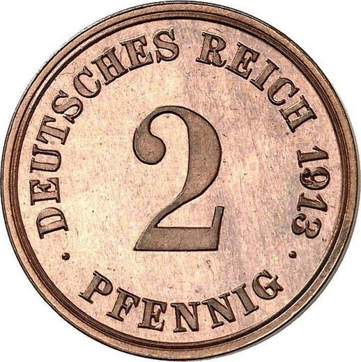 Аверс монеты - 2 пфеннига 1913 года E "Тип 1904-1916" - цена  монеты - Германия, Германская Империя