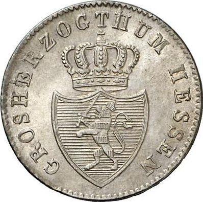 Avers 3 Kreuzer 1838 - Silbermünze Wert - Hessen-Darmstadt, Ludwig II