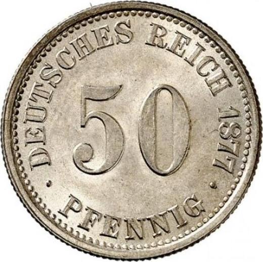 Anverso 50 Pfennige 1877 E "Tipo 1875-1877" - valor de la moneda de plata - Alemania, Imperio alemán