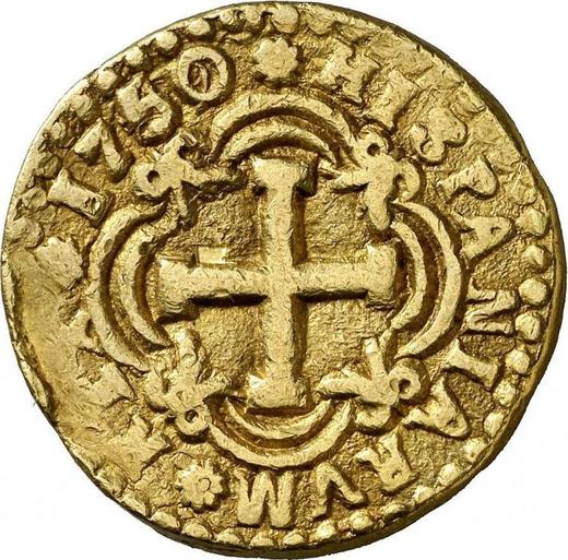 Reverso 8 escudos 1750 S - valor de la moneda de oro - Colombia, Fernando VI