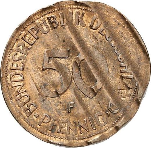 Anverso 50 Pfennige 1984 F Hierro Hierro cubierto con cobre - valor de la moneda  - Alemania, RFA