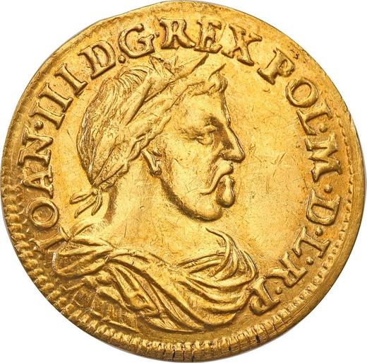 Awers monety - Dukat 1677 DL "Gdańsk" - cena złotej monety - Polska, Jan III Sobieski