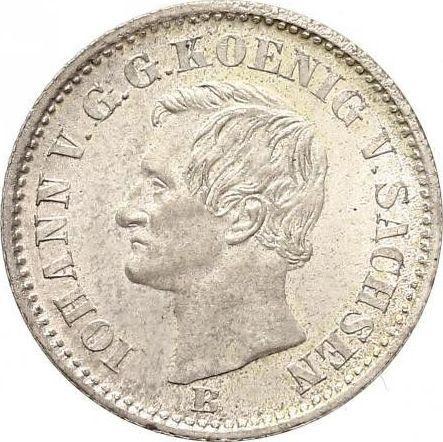 Аверс монеты - 2 новых гроша 1869 года B - цена серебряной монеты - Саксония-Альбертина, Иоганн