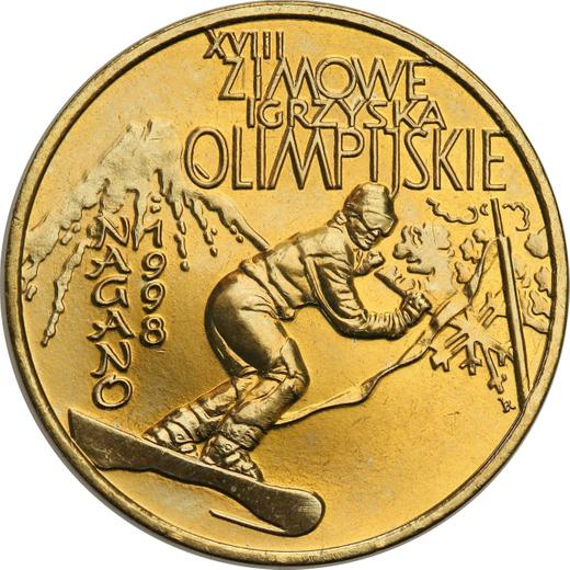 Реверс монеты - 2 злотых 1998 года MW RK "XVIII зимние Олимпийские игры - Нагано 1998" - цена  монеты - Польша, III Республика после деноминации